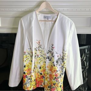 New Tahari White Floral Jacket plus size 20w